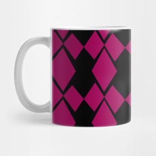 Geometric Diamonds Design (Dark Magenta and Black) Mug